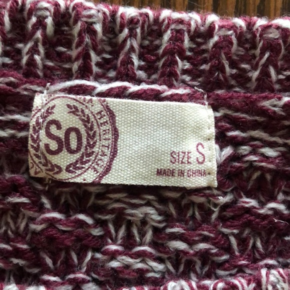 SO maroon and white sweater - Picture 3 of 3